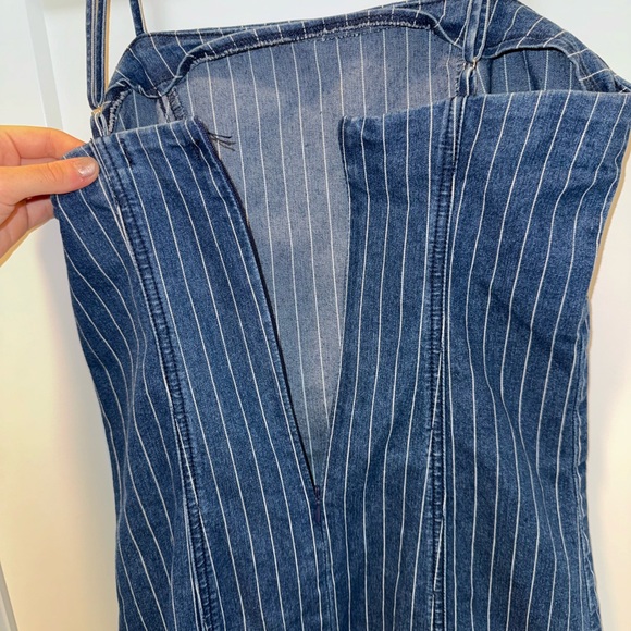 FOREVER 21 Pinstriped Denim Mini Dress size S - Picture 8 of 11